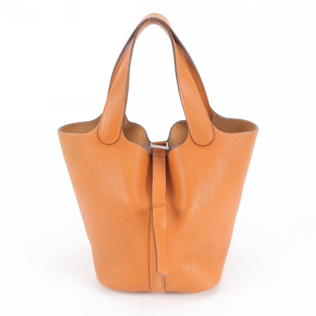 Hermes Hermès ?H engraved Picotin PM orange leather handbag tote bag for women (1 of 12)