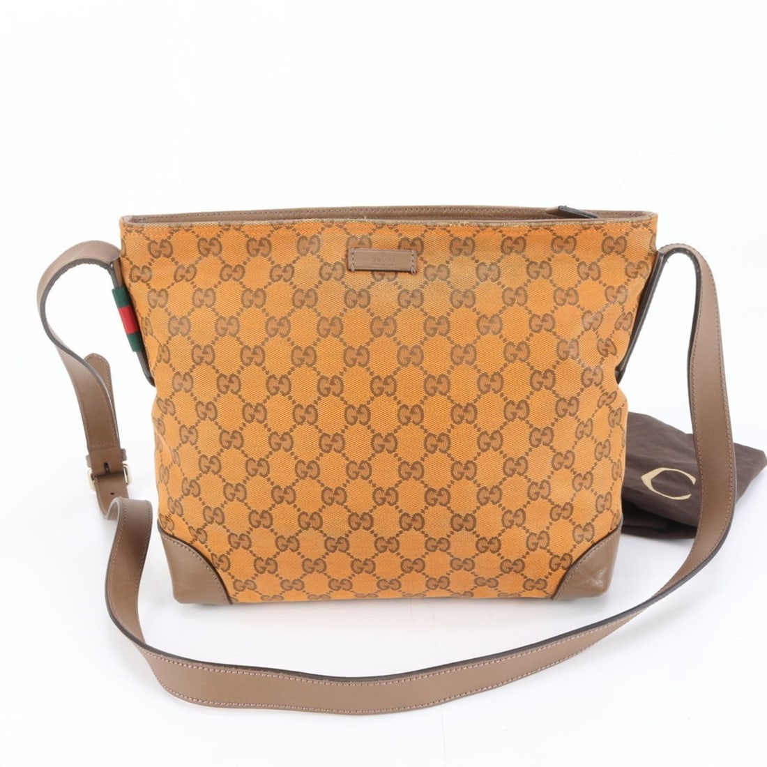 Gucci GG Canvas 337598 Leather Shoulder Messenger Bag Brown Men's (1 of 11)