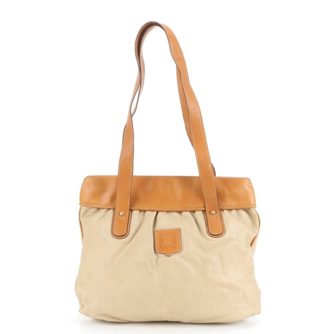 Celine Triomphe Leather Tote Bag, Handbag, Brown/Beige, Women's (1 of 10)