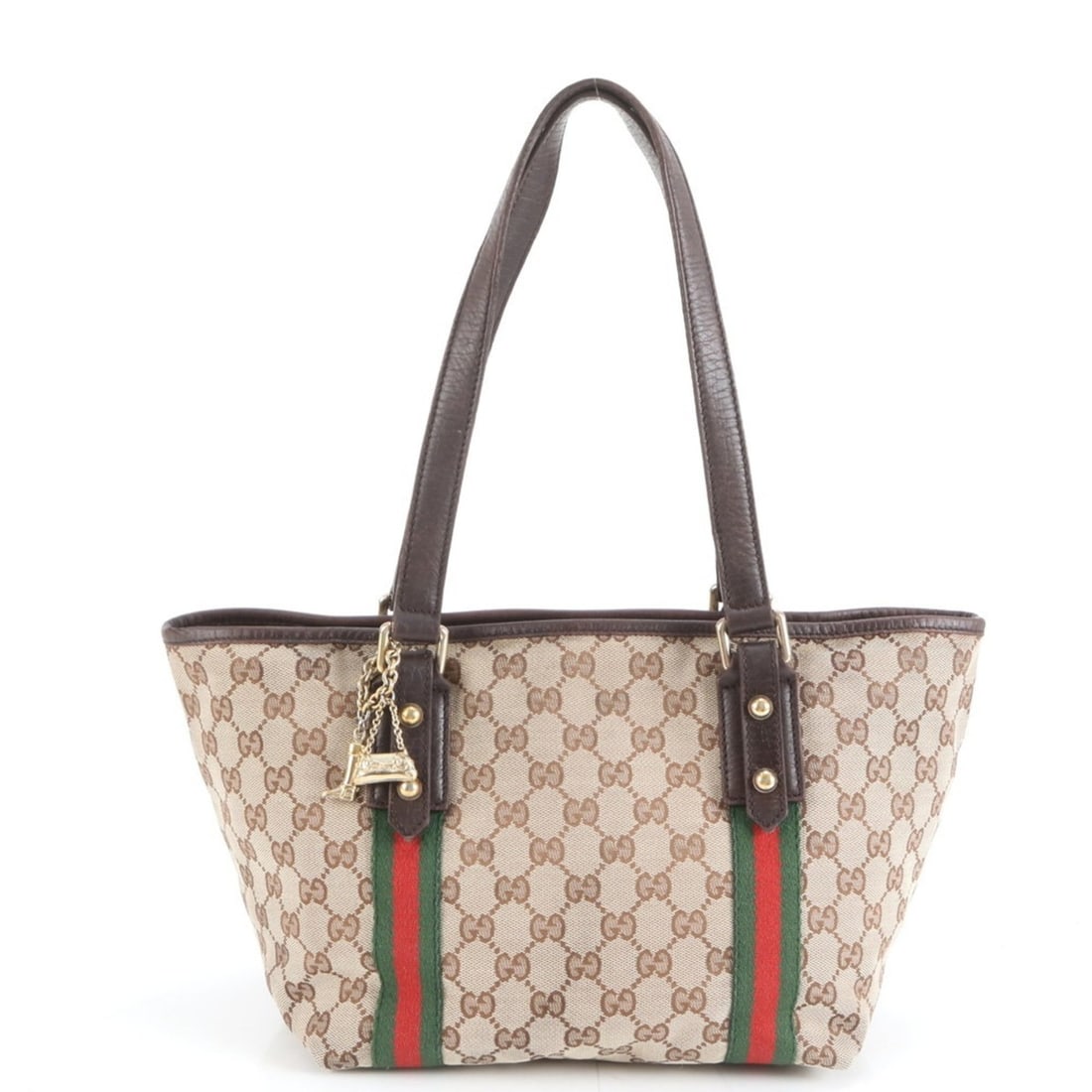 Gucci GG Canvas Sherry Line Leather Tote Bag/Shoulder Bag (137396) for Women: --- Catalog ---Category: SizeSize (HxWxD): 20cm x 22cm x 18cm / 7.87'' x 8.66'' x 7.08''Category: DesignType: Shoulder bag, Tote bagColor: BrownGender: WomenMaterial: Leather , Canvas Category: Genera