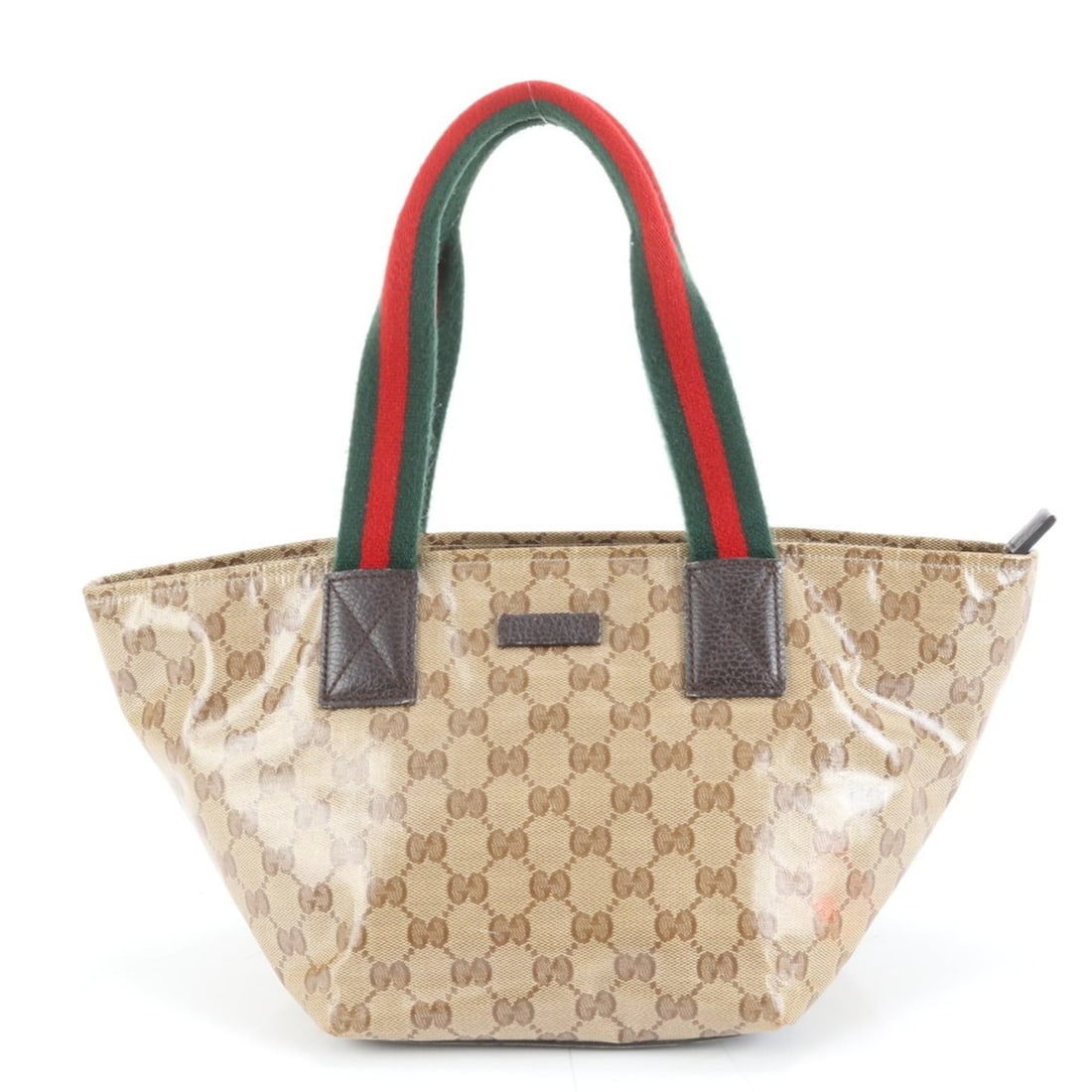 Gucci GG Crystal 374433 Leather Tote Bag Shoulder Handbag Brown Women's: --- Catalog ---Category: SizeSize (HxWxD): 19cm x 18cm x 20cm / 7.48'' x 7.08'' x 7.87''Category: DesignType: Shoulder bag, Tote bagColor: BrownGender: WomenMaterial: Leather , Coated canvas Category: