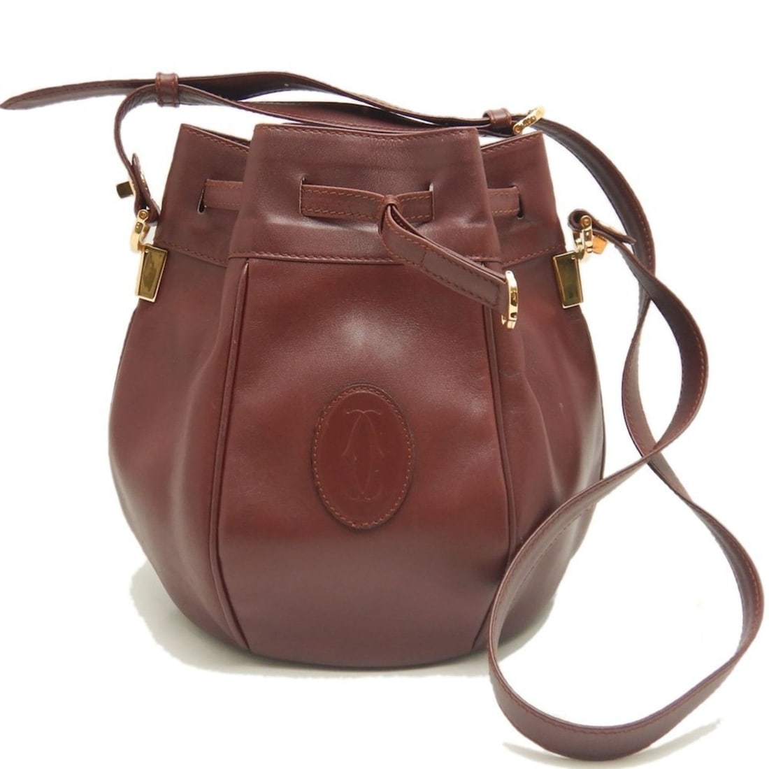 CARTIER Must Line Shoulder Bag in Bordeaux Leather for Women, 253529: --- Catalog ---Category: SizeSize (HxWxD): 22cm x 19cm x 16cm / 8.66'' x 7.48'' x 6.29''Category: DesignType: Shoulder bagColor: BordeauxGender: WomenMaterial: Leather Category: GeneralBrand: Cartier-