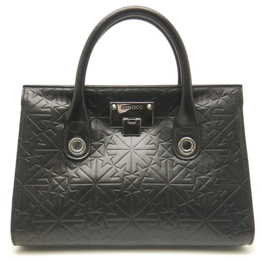 JIMMY CHOO Riley Helia Spring/Summer 2019 Handbag in Embossed Leather, Black, Women's, 253515 (1 of 13)