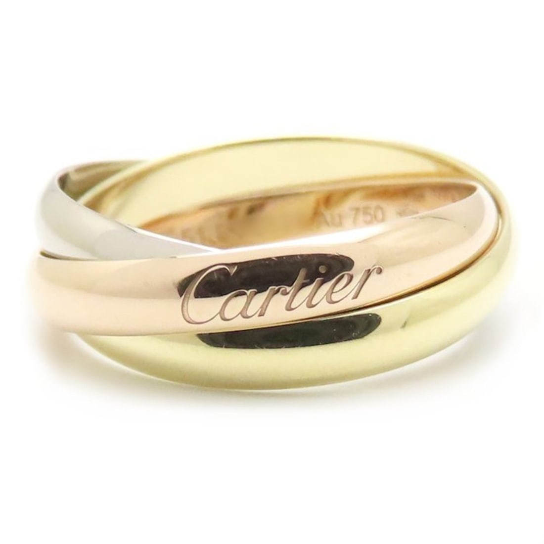 CARTIER Trinity Ring, Small Model #51, 18K Gold, Women's, B4235100 294974: --- Catalog ---Category: SizeJP Size: 11US Size: 6Category: DesignColor: GoldGender: WomenCategory: GeneralMPN: B4235100Brand: Cartier--- Item List ---Section: ConditionRanking: Rank A Used - A few tr