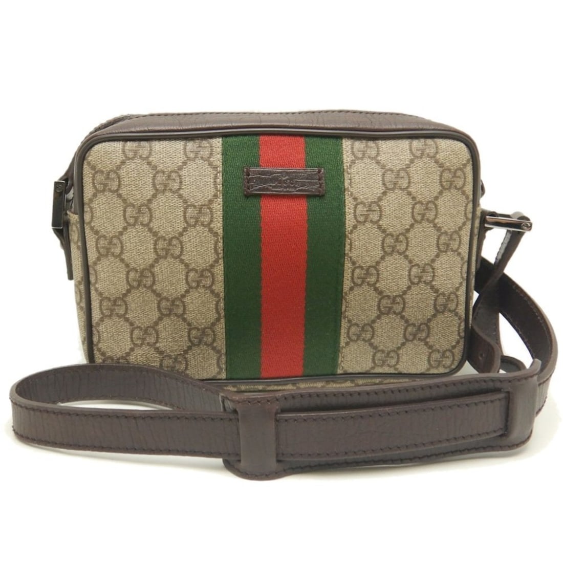 GUCCI Sherry Line Shoulder Bag in GG Supreme Canvas (162910), Beige and Brown, Women's, 253526 (1 of 10)