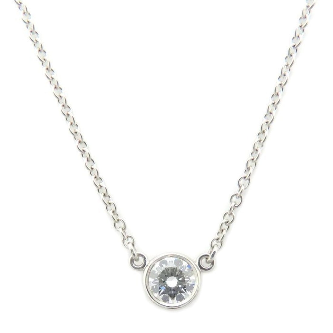 TIFFANY & Co. Tiffany By the Yard Necklace with 1 Diamond and Elsa Peretti Pt950 for Women, 294989 (1 of 14)