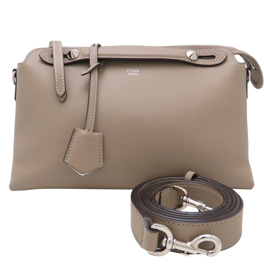 FENDI By the Way Medium 2-Way Handbag 8BL146 Leather Greige Women's 353091: --- Catalog ---Category: SizeSize (HxWxD): 18cm x 28cm x 12cm / 7.08'' x 11.02'' x 4.72''Category: DesignType: HandbagColor: GrayishGender: WomenMaterial: Leather Category: GeneralMPN: 8BL146Brand: Fe