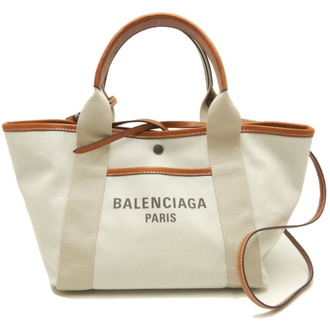 BALENCIAGA Biarritz Small Tote Bag 834501, Canvas and Leather Bag, Ivory Brown, Women's, 253545: --- Catalog ---Category: SizeSize (HxWxD): 18.7cm x 23.8cm x 16cm / 7.36'' x 9.37'' x 6.29''Category: DesignType: Tote bagColor: Brown, IvoryGender: WomenMaterial: Canvas , Leather Category: GeneralMP