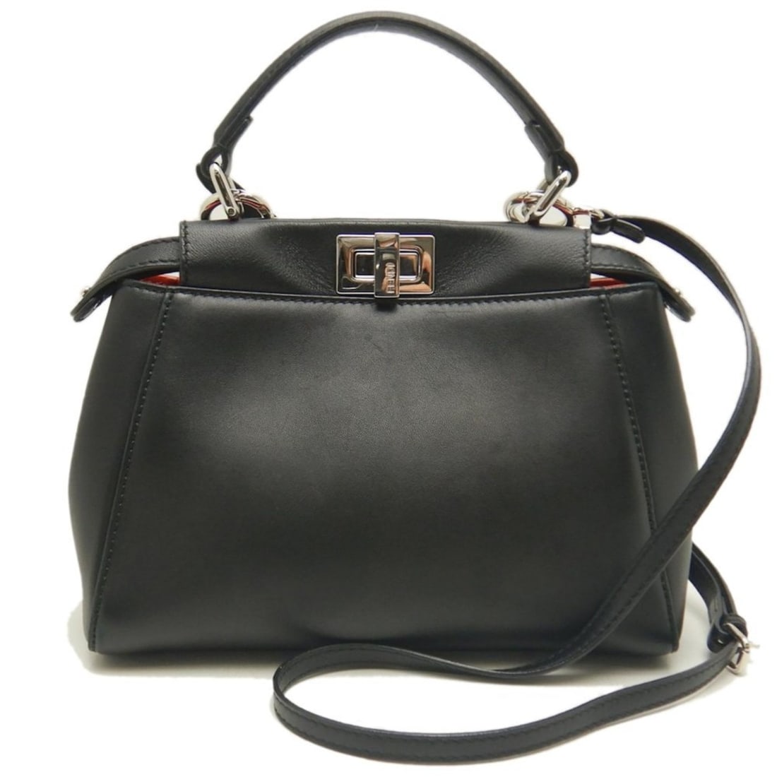 FENDI Mini Peekaboo Monster 8BN244 Handbag Leather Black Women's 253543: --- Catalog ---Category: SizeSize (HxWxD): 17cm x 23cm x 11cm / 6.69'' x 9.05'' x 4.33''Category: DesignType: HandbagColor: BlackGender: WomenMaterial: Leather Category: GeneralMPN: 8BN244Brand: Fendi