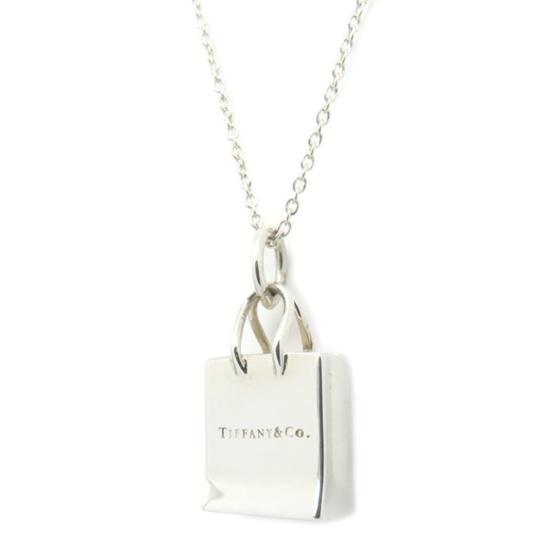 TIFFANY & Co. Tiffany Shopper Charm Necklace with Paperback Motif, SV925, Women's, 294993: --- Catalog ---Category: DesignGender: WomenNecklace Type: NecklaceCategory: GeneralBrand: Tiffany--- Item List ---Section: ConditionRanking: Rank A Used - A few traces of usage, some scratches / dirt