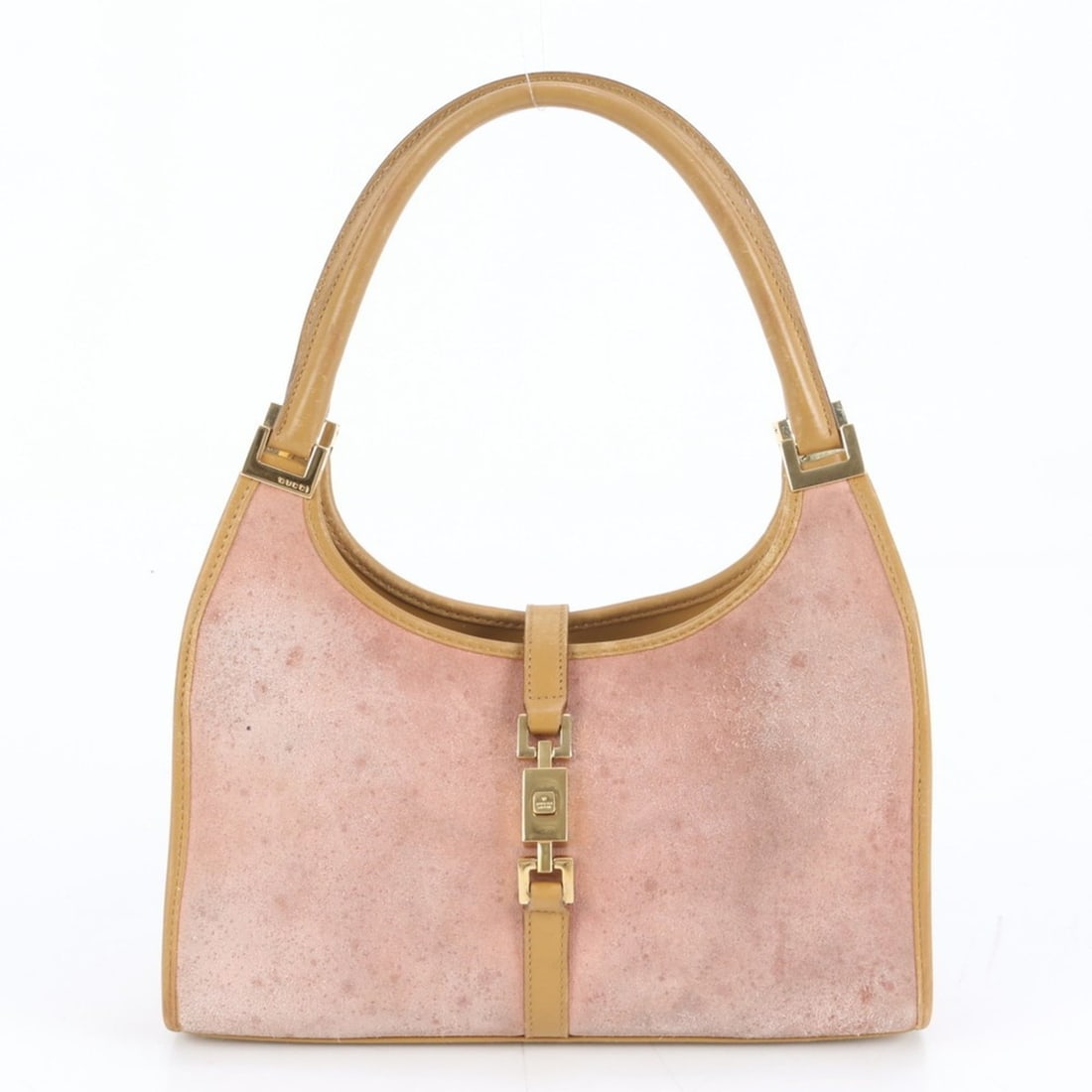 Gucci Jackie 002 1068 Leather Handbag/Tote Bag in Brown and Pink for Women: --- Catalog ---Category: SizeSize (HxWxD): 20cm x 26cm x 8cm / 7.87'' x 10.23'' x 3.14''Strap Length: 33cm / 12.99''Category: DesignType: Handbag, Tote bagColor: Brown, PinkGender: WomenMaterial: Leat