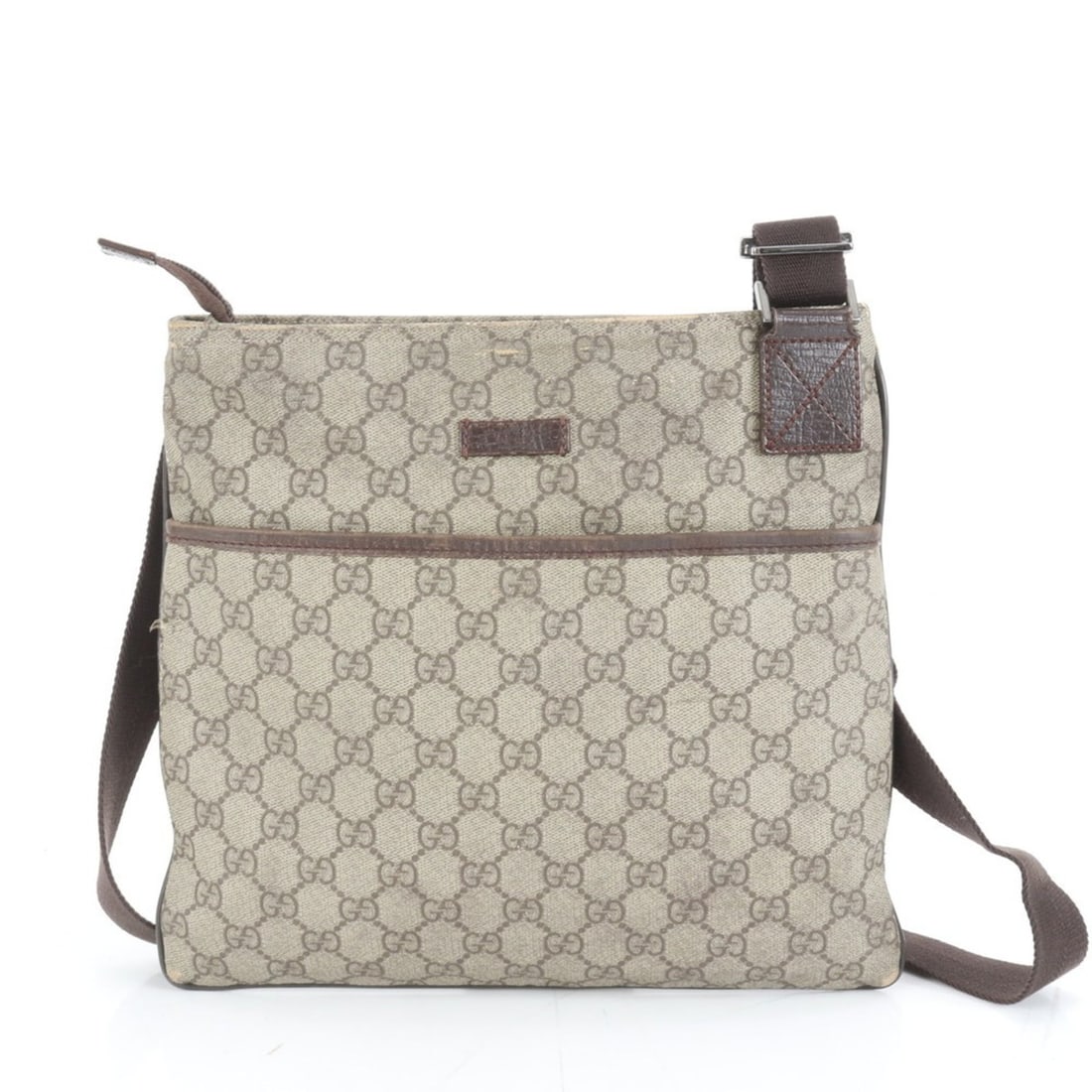 Gucci GG Supreme 141626 Leather Messenger Shoulder Bag, Brown, Men's: --- Catalog ---Category: SizeSize (HxWxD): 26cm x 28cm x 1cm / 10.23'' x 11.02'' x 0.39''Strap Length: 117cm / 46.06''Category: DesignType: Shoulder bagColor: BrownGender: MenMaterial: Leather , Coate