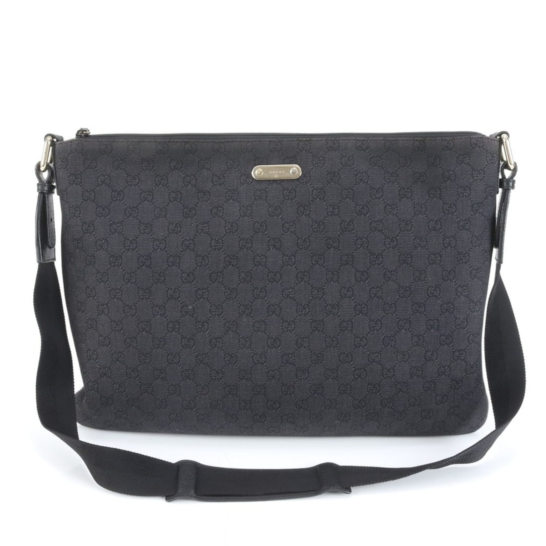 Gucci GG Canvas 190628 Leather Shoulder Messenger Bag Black Men's (1 of 10)