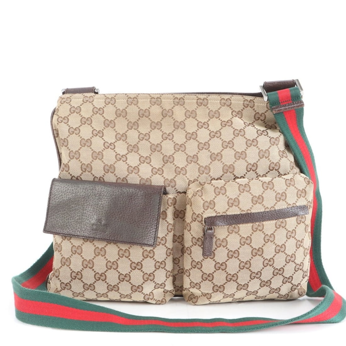 Gucci GG Canvas Sherry Line 169937 Leather Messenger Shoulder Bag for Men (1 of 10)