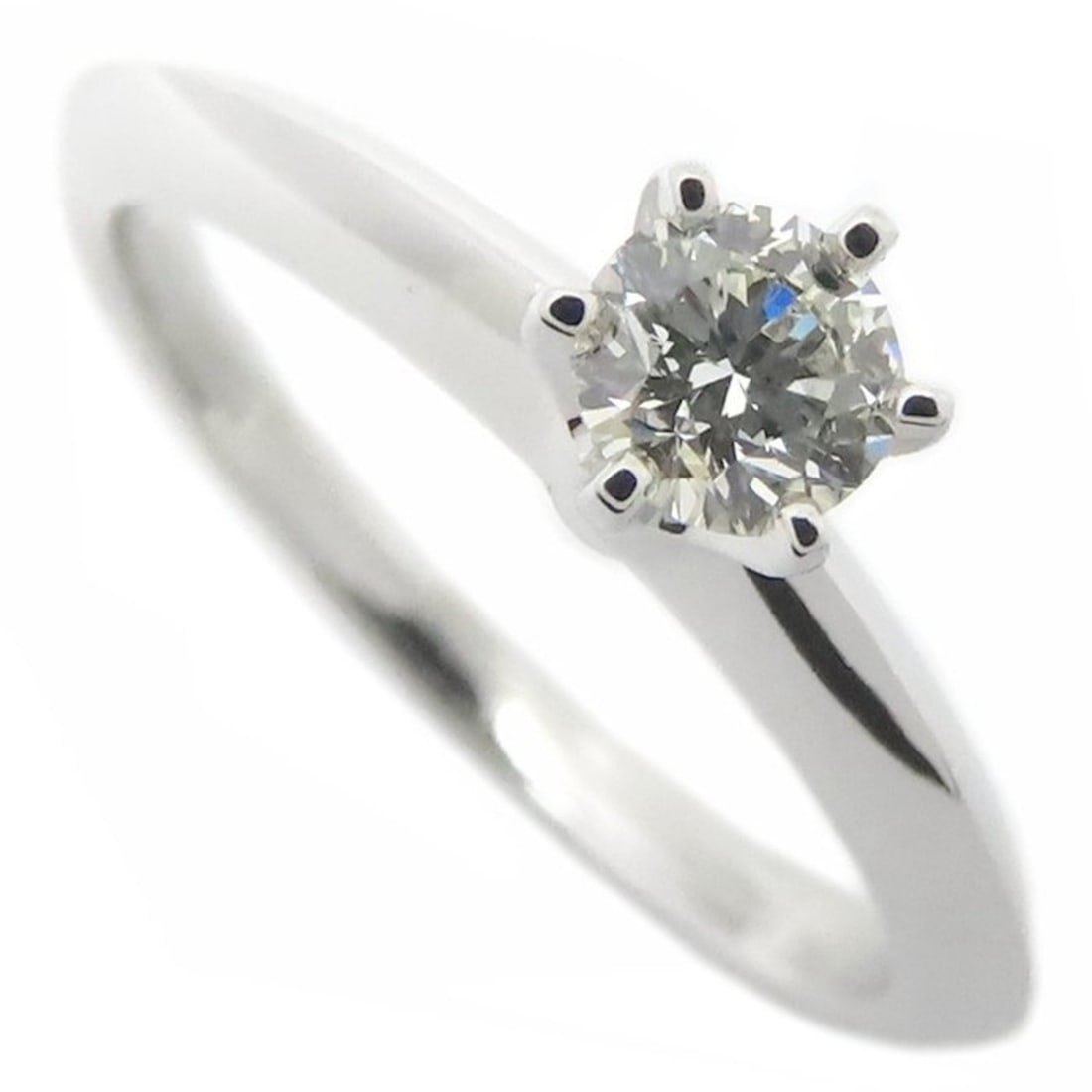 TIFFANY & Co. Tiffany Solitaire Ring with a 0.23ct I.VVS1.3 Excellent Diamond, Pt950, Women's, (1 of 11)