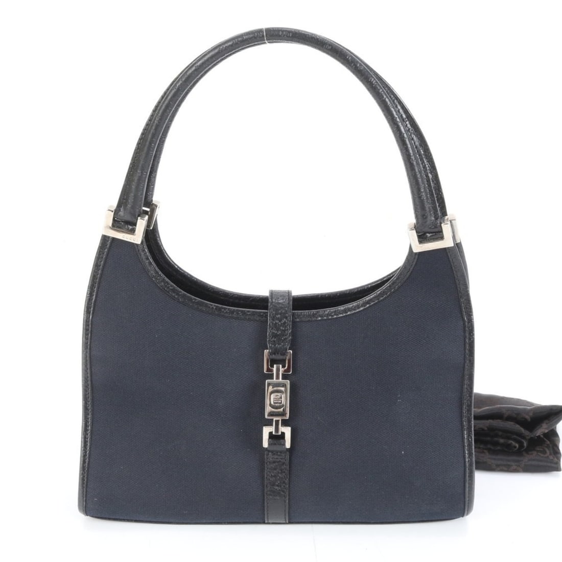 Gucci Jackie 002 1068 Leather Tote Bag, Black with Silver Hardware, Shoulder Handbag, Women's (1 of 10)