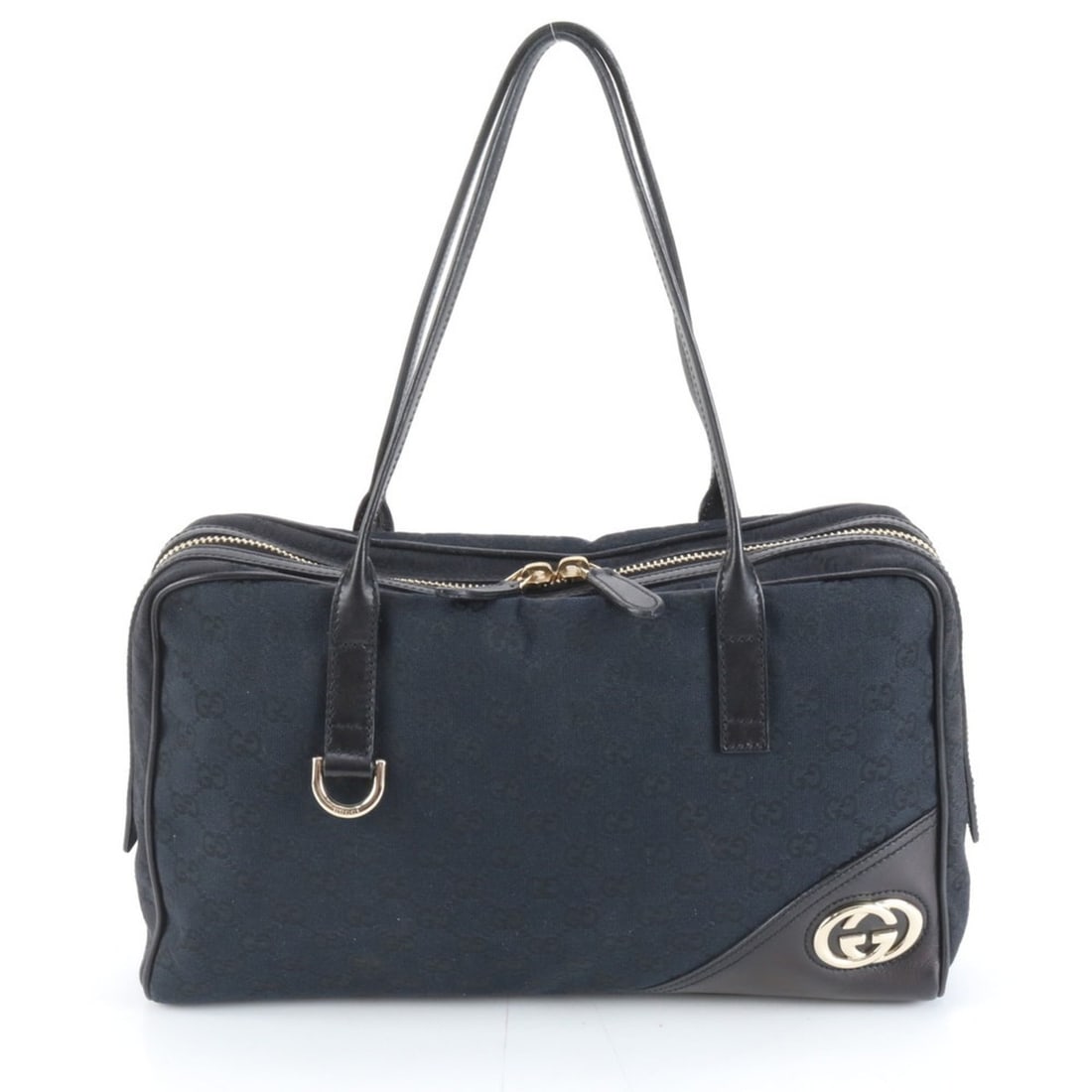 Gucci GG Canvas New Brit 169971 Leather Tote Bag Shoulder Black Women's (1 of 15)