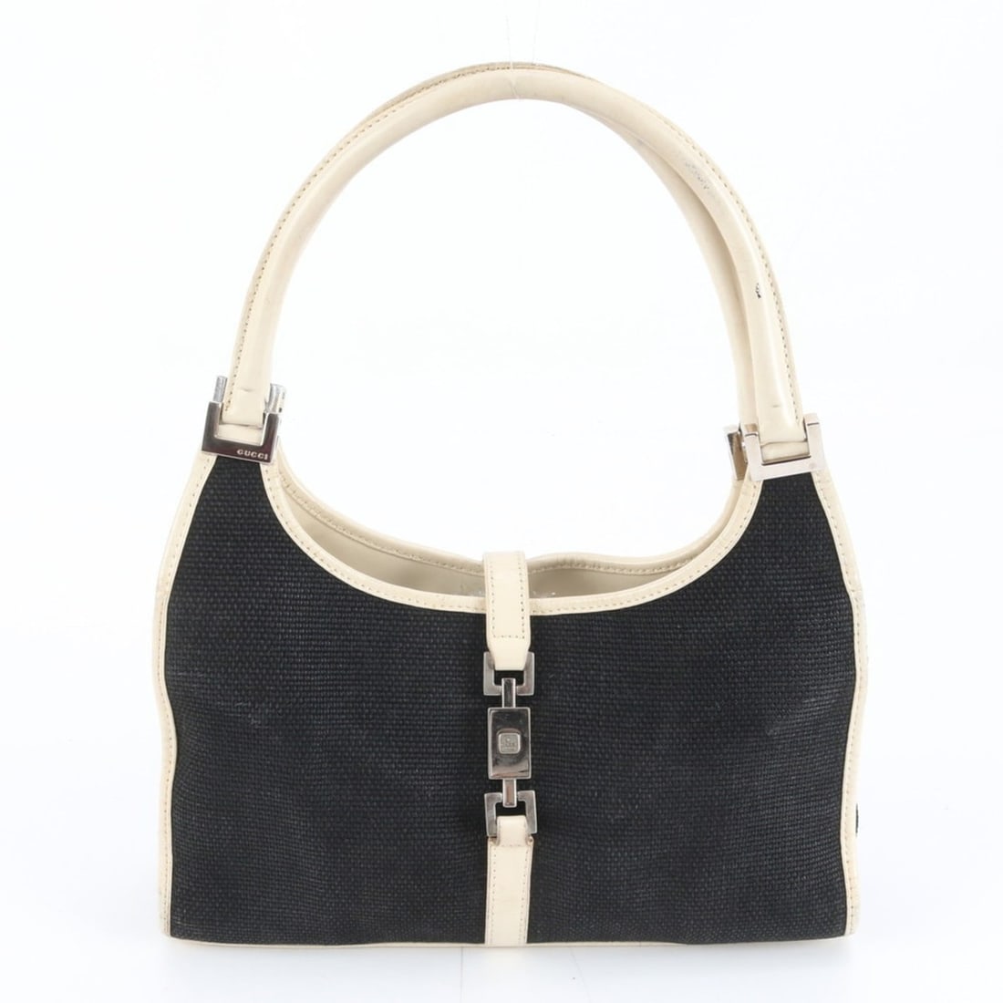 Gucci Jackie 002 1068 Leather Canvas Shoulder Bag Tote Handbag Black Women's: --- Catalog ---Category: SizeSize (HxWxD): 19cm x 26cm x 7cm / 7.48'' x 10.23'' x 2.75''Handle Length: 33cm / 12.99''Category: DesignType: Shoulder bag, Tote bagColor: BlackGender: WomenMaterial: Leat