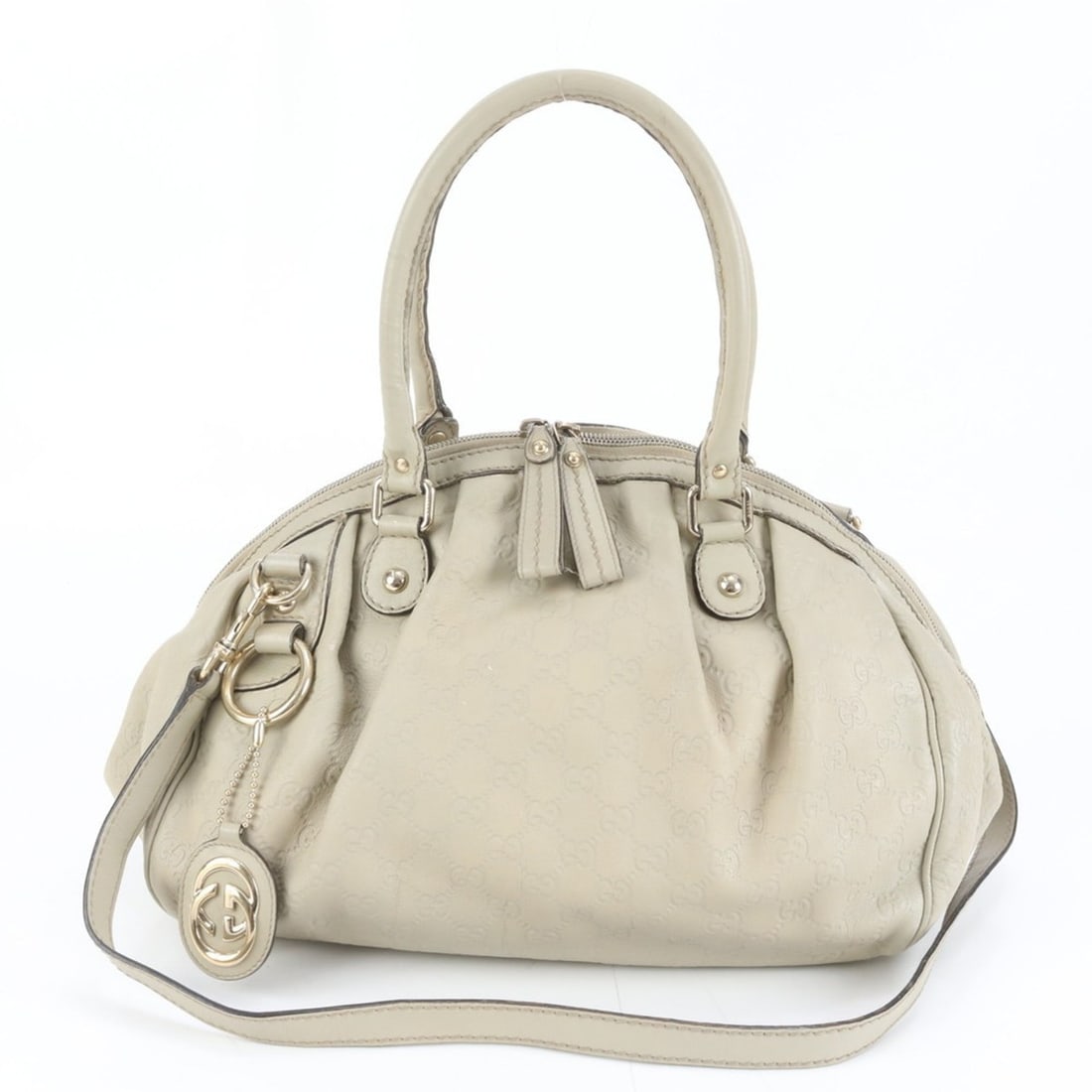 Gucci Guccissima Sukey 223974 Leather Shoulder Bag/Hand Tote Bag for Women: --- Catalog ---Category: SizeSize (HxWxD): 25cm x 34cm x 18cm / 9.84'' x 13.38'' x 7.08''Strap Length: 95cm / 37.4''Handle Length: 48cm / 18.89''Category: DesignType: Shoulder bag, Tote bagColor: Ivor