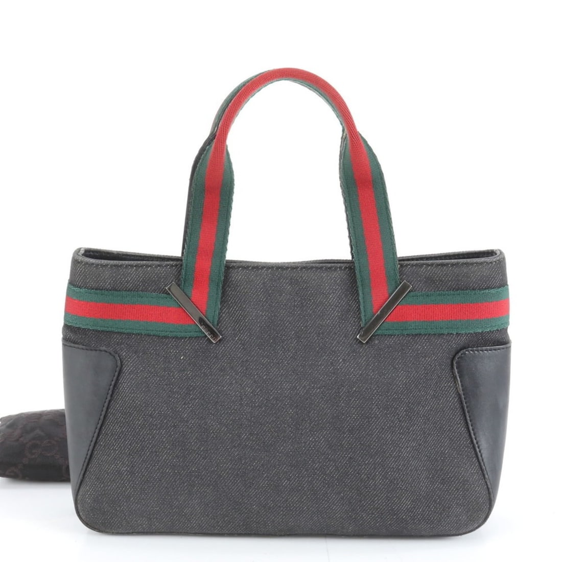 Gucci Sherry Line 73984 Leather Canvas Tote Bag Shoulder Handbag Black Women's: --- Catalog ---Category: SizeSize (HxWxD): 17cm x 25cm x 6cm / 6.69'' x 9.84'' x 2.36''Handle Length: 29cm / 11.41''Category: DesignType: Shoulder bag, Tote bagColor: BlackGender: WomenMaterial: Leath