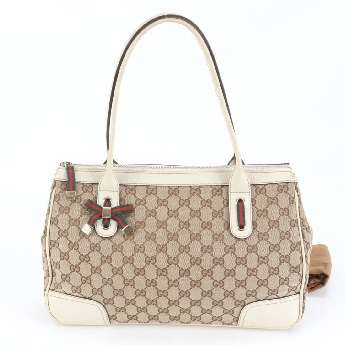 Gucci GG Canvas Princess 177052 Leather Tote Bag Shoulder Handbag Women's (1 of 15)