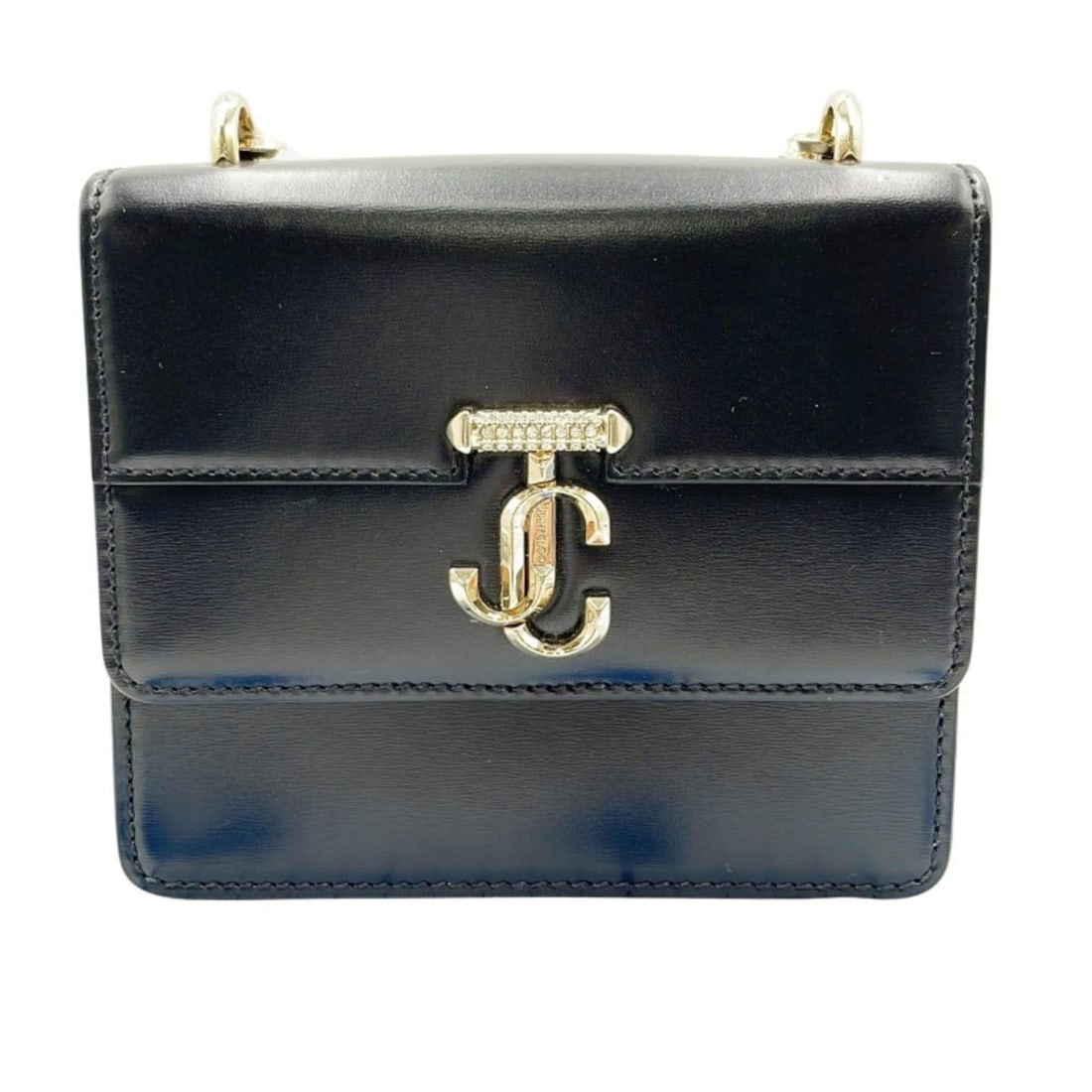 JIMMY CHOO Varenne Shoulder Bag, XS, Black Leather, Women's, Rhinestones and Faux Pearls: --- Catalog ---Category: SizeSize (HxWxD): 14.5cm x 17cm x 5.5cm / 5.7'' x 6.69'' x 2.16''Category: DesignType: Handbag, Shoulder bag, Tote bagColor: BlackGender: WomenClosure: FlapMaterial: Leather C