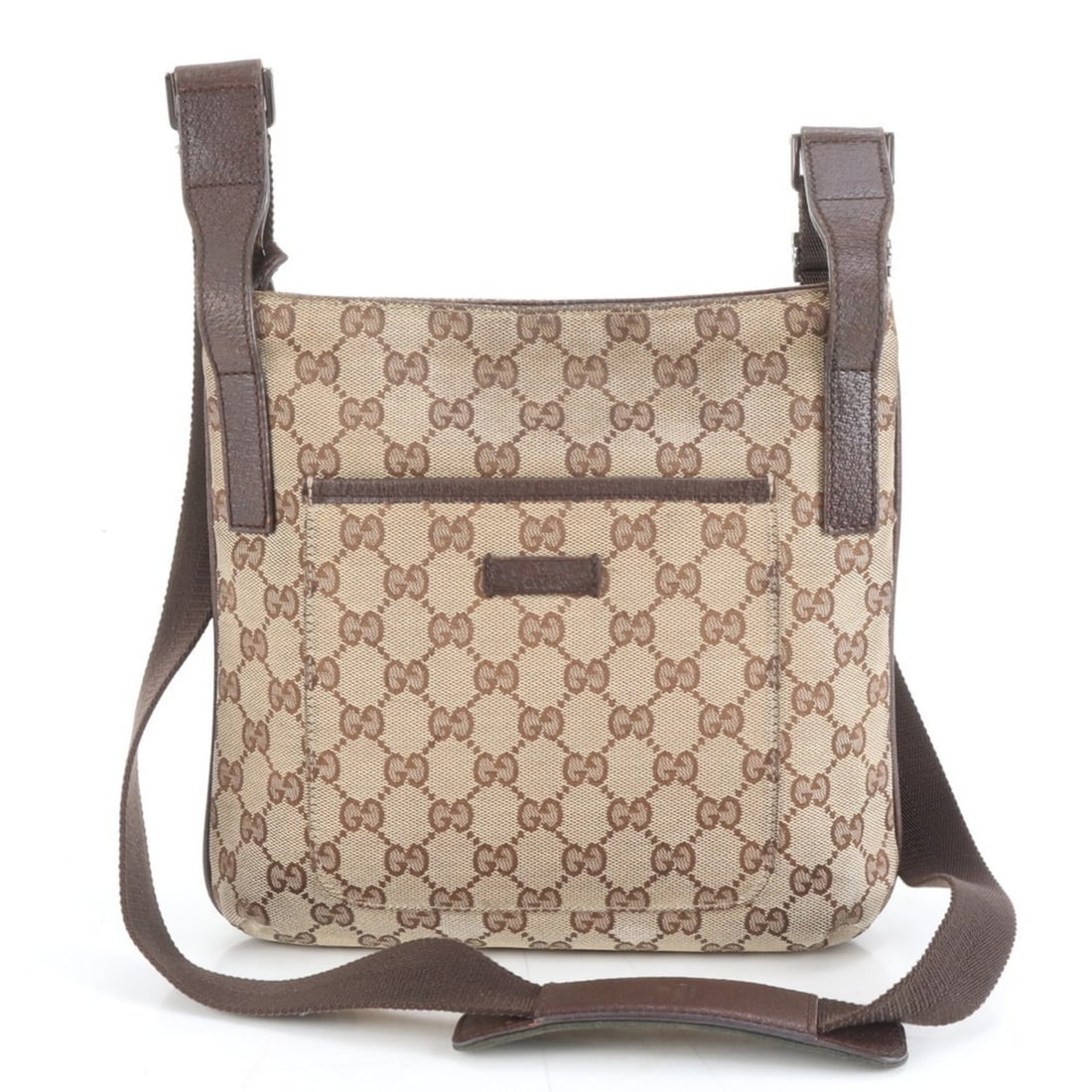 Gucci GG Canvas 122793 Leather Shoulder Messenger Bag Brown Men's: --- Catalog ---Category: SizeSize (HxWxD): 25cm x 26cm x 3cm / 9.84'' x 10.23'' x 1.18''Category: DesignType: Shoulder bagColor: BrownGender: MenMaterial: Leather , Canvas Category: GeneralMPN: 122793