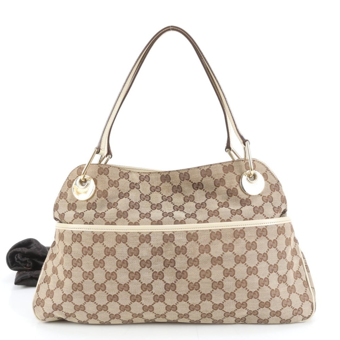 Gucci GG Canvas Eclipse 121023 Leather Tote Bag Shoulder with Gold Hardware for Women (1 of 11)