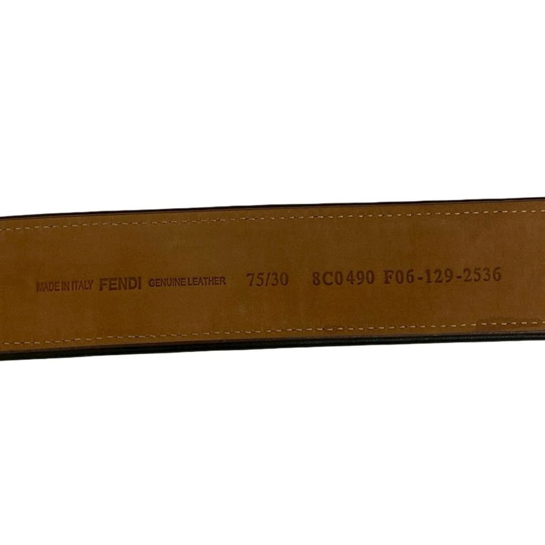 FENDI Pecan Stripe FF Logo Buckle Canvas and Leather Belt, Black/Brown, 46240: --- Catalog ---Category: SizeLength: 87cm / 34.25''Category: DesignType: Standard beltColor: Black, BrownGender: WomenMaterial (Strap): Canvas , Leather Category: GeneralBrand: Fendi--- Item List ---S