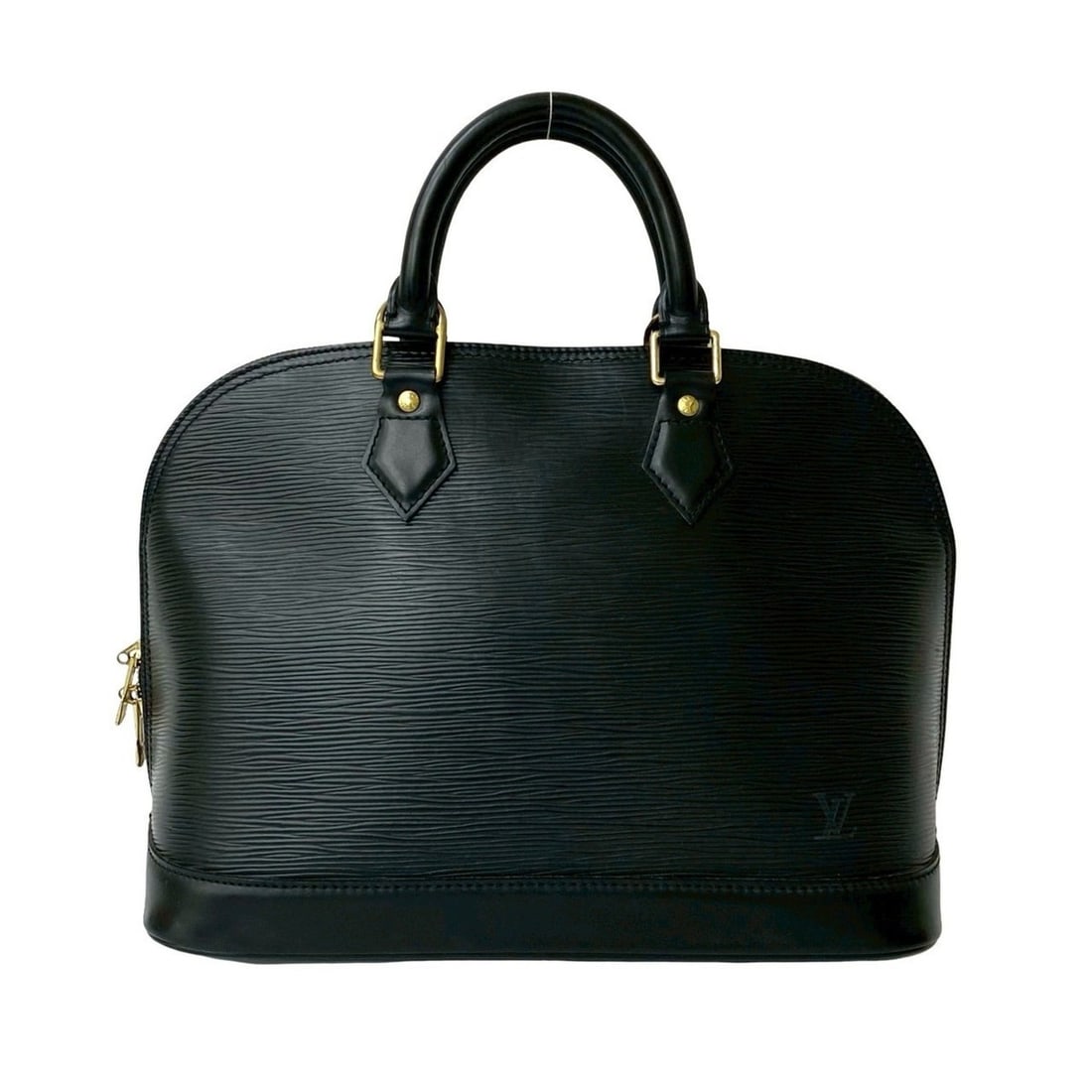 LOUIS VUITTON Alma Epi Leather Handbag/Boston Bag, Noir Black, 731-8: --- Catalog ---Category: SizeSize (HxWxD): 24cm x 30.5cm x 16cm / 9.44'' x 12'' x 6.29''Category: DesignType: Boston bag, HandbagColor: BlackGender: WomenMaterial: Epi leather Category: GeneralBrand: