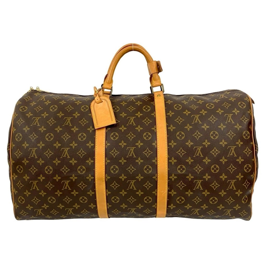 LOUIS VUITTON Keepall 60 Monogram Leather Boston Bag/Travel Bag, Brown, 76270: --- Catalog ---Category: SizeSize (HxWxD): 32cm x 61cm x 25cm / 12.59'' x 24.01'' x 9.84''Category: DesignType: Boston bagColor: BrownGender: WomenMaterial: Leather , PVC Category: GeneralBrand: Louis