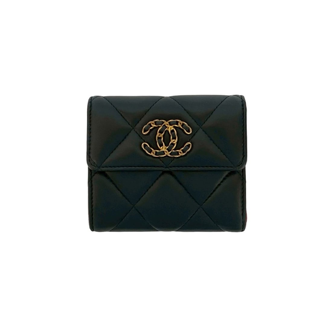 CHANEL Chanel 19 Coco Mark Lambskin Leather Tri-fold Wallet 31652 (1 of 10)