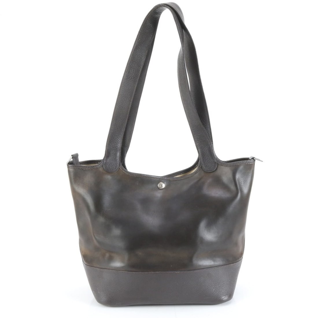 Hermes Hermès F Stamped Amazonia Picotin GM Leather Tote Bag/Shoulder Bag for Women: --- Catalog ---Category: SizeSize (HxWxD): 32cm x 28cm x 19cm / 12.59'' x 11.02'' x 7.48''Category: DesignType: Shoulder bag, Tote bagColor: Amazonia, Dark brownGender: WomenMaterial: Leather Category