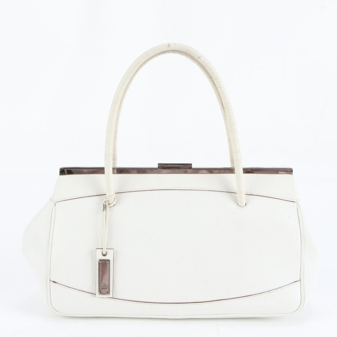 Gucci 92726 Leather Clasp Handbag Tote Bag with Silver Hardware, Women's MEE DL39-4 (1 of 11)
