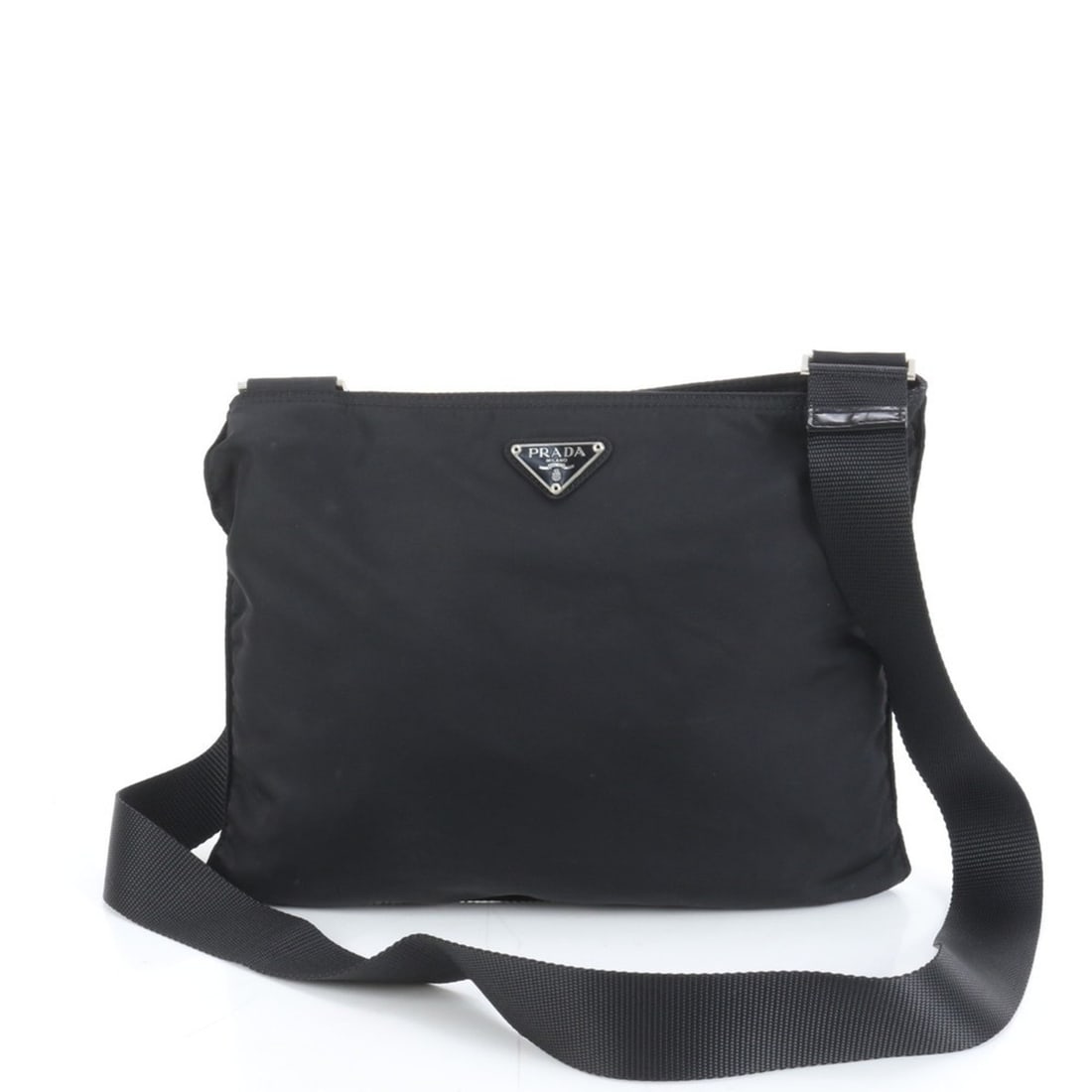 Prada Tessuto Nylon Triangle Logo Shoulder Bag Messenger Black Men's (1 of 14)
