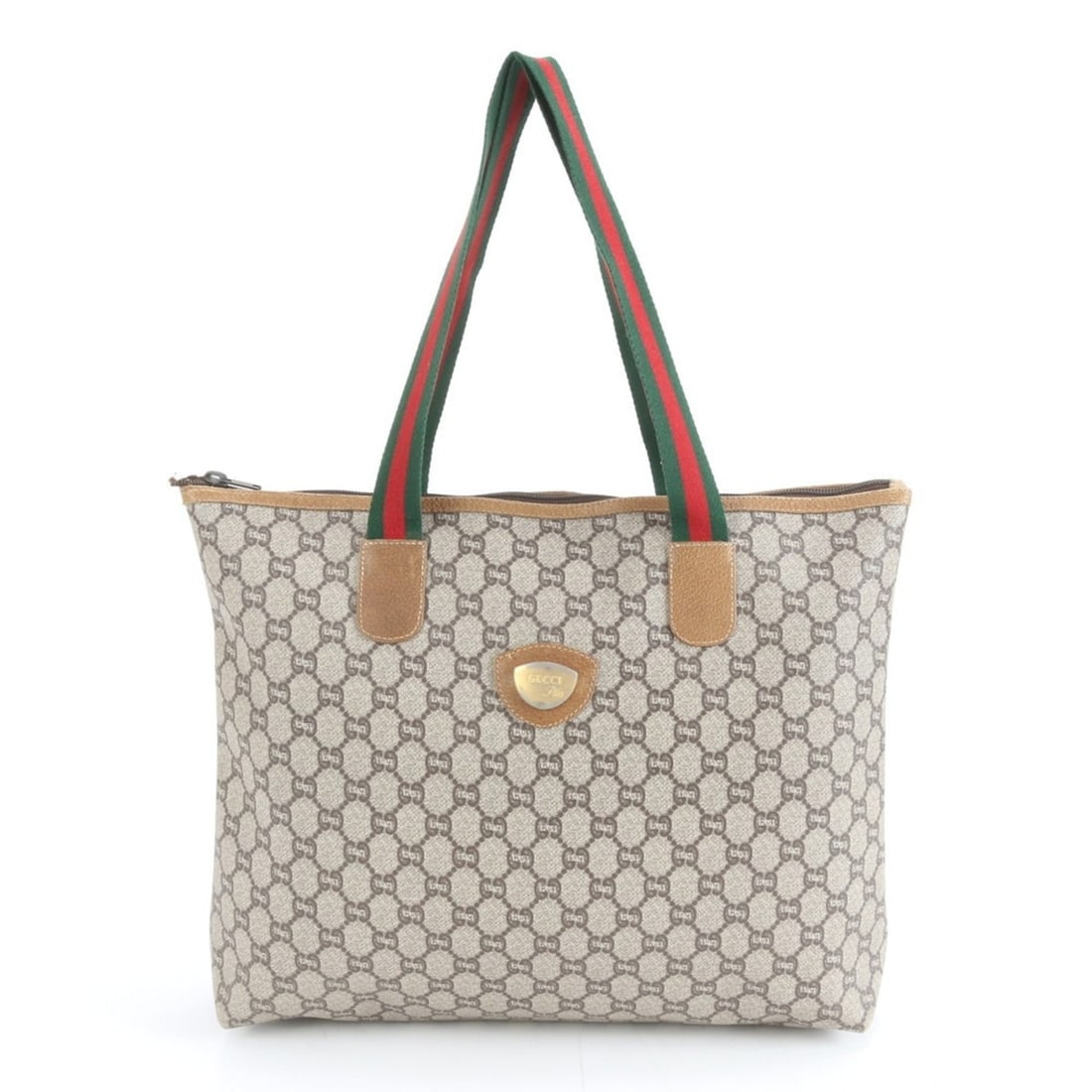 Gucci Old Sherry Line GG Plus Leather Tote Bag/Shoulder Bag Brown Men's: --- Catalog ---Category: SizeSize (HxWxD): 30cm x 36cm x 9cm / 11.81'' x 14.17'' x 3.54''Category: DesignType: Shoulder bag, Tote bagColor: BrownGender: MenMaterial: Leather , Coated canvas Category: