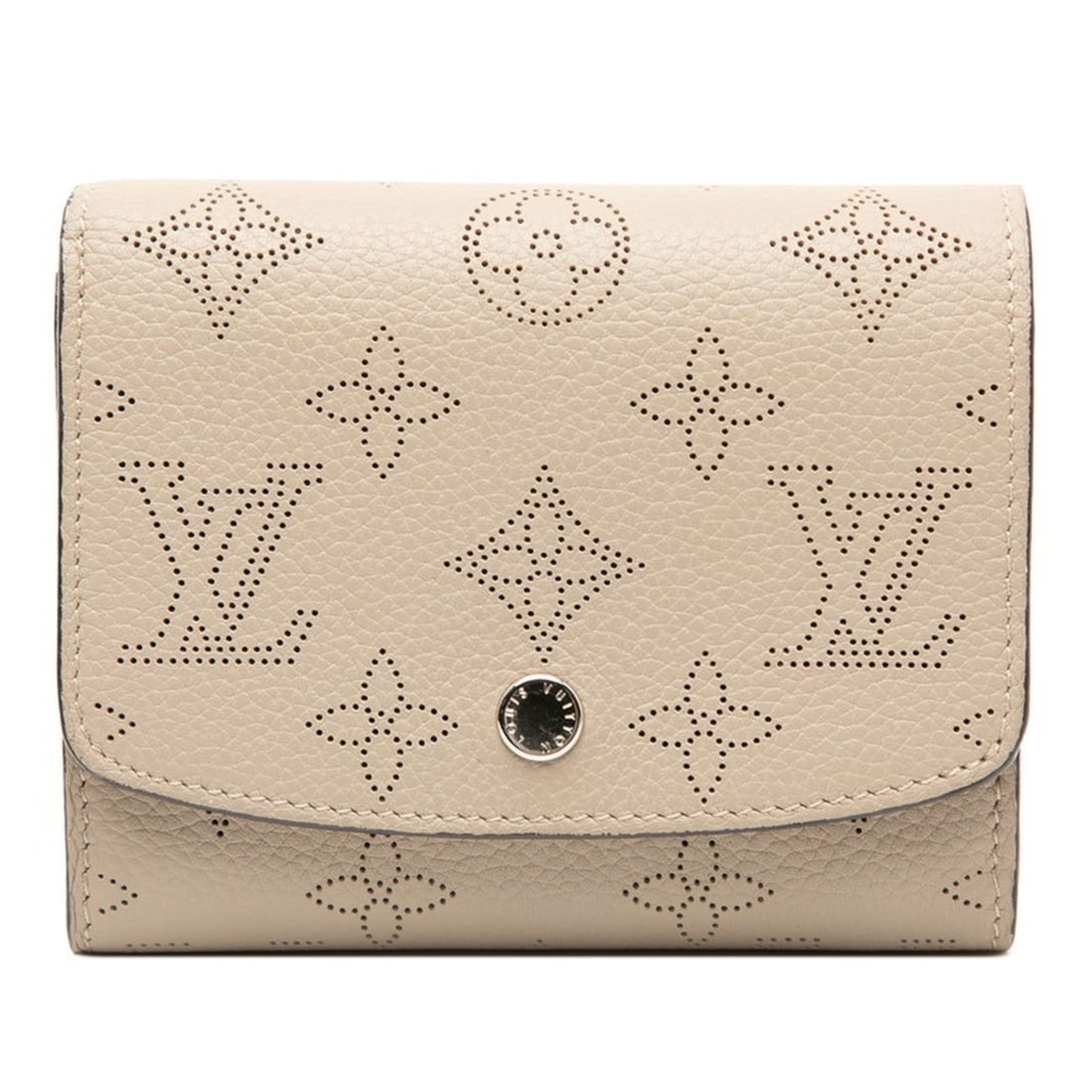 Louis Vuitton Monogram Mahina Portefeuille Iris Compact Bi-fold Wallet M62542 Galle Beige Leather (1 of 7)