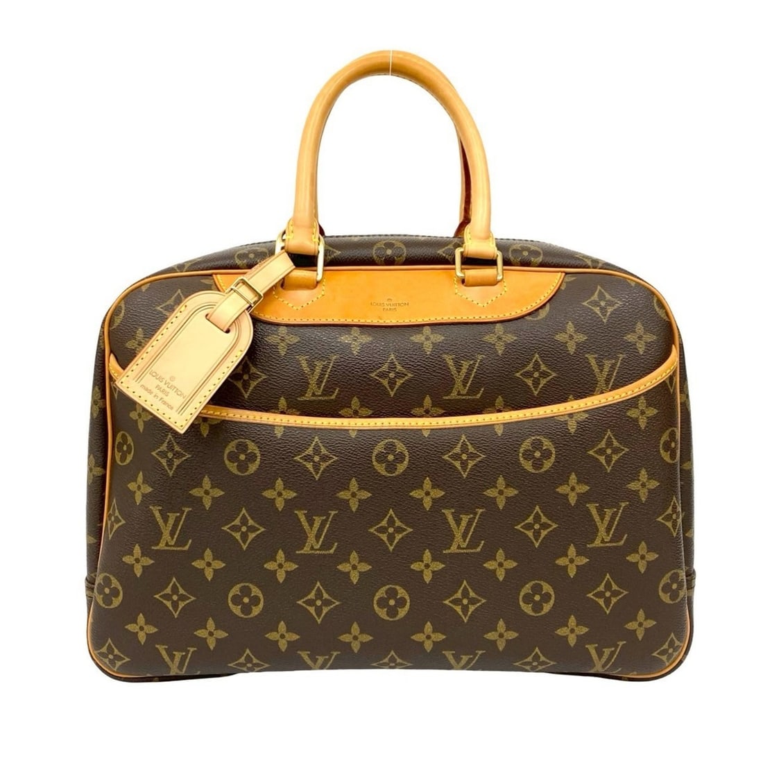 LOUIS VUITTON Deauville Monogram Leather Handbag/Boston Bag, Brown, 37531: --- Catalog ---Category: SizeSize (HxWxD): 25cm x 35cm x 14cm / 9.84'' x 13.77'' x 5.51''Category: DesignType: Boston bag, HandbagColor: BrownGender: WomenMaterial: Leather , PVC Category: GeneralBran