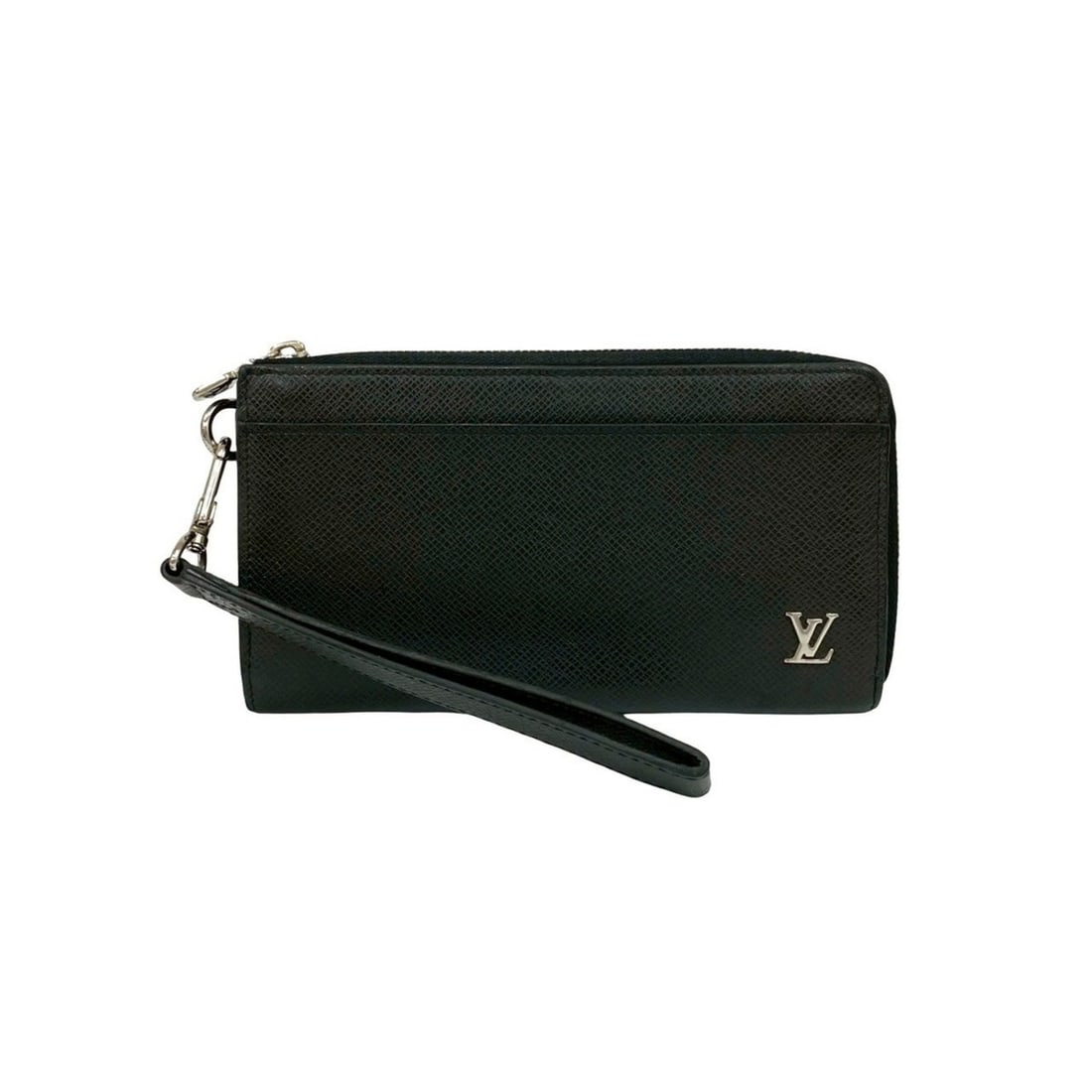 LOUIS VUITTON Zippy Dragonne Taiga Leather Long Wallet in Black Noir (36020) (1 of 10)