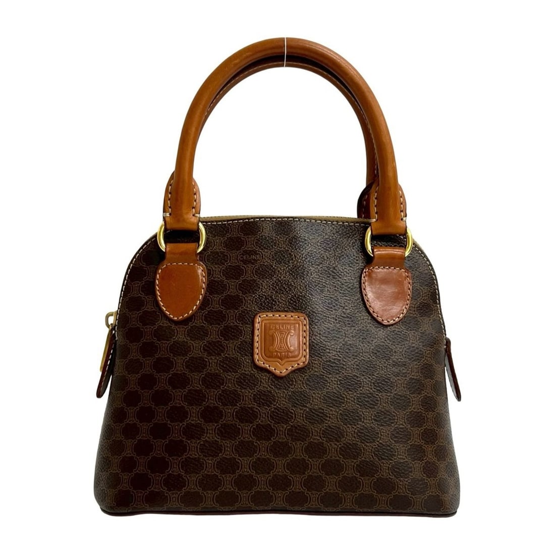 CELINE Macadam Blason Triomphe Logo Leather Mini Handbag Brown 18901: --- Catalog ---Category: SizeSize (HxWxD): 17.5cm x 21.5cm x 8cm / 6.88'' x 8.46'' x 3.14''Category: DesignType: HandbagColor: BrownGender: WomenMaterial: Leather Category: GeneralBrand: Celine--- Ite