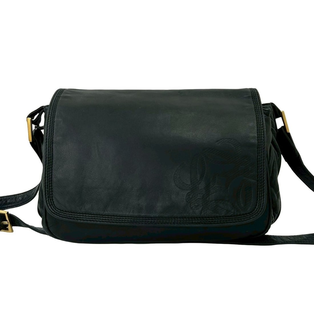 LOEWE Anagram Nappa Leather Shoulder Bag/Pochette/Sacoche in Black 98580 (1 of 11)