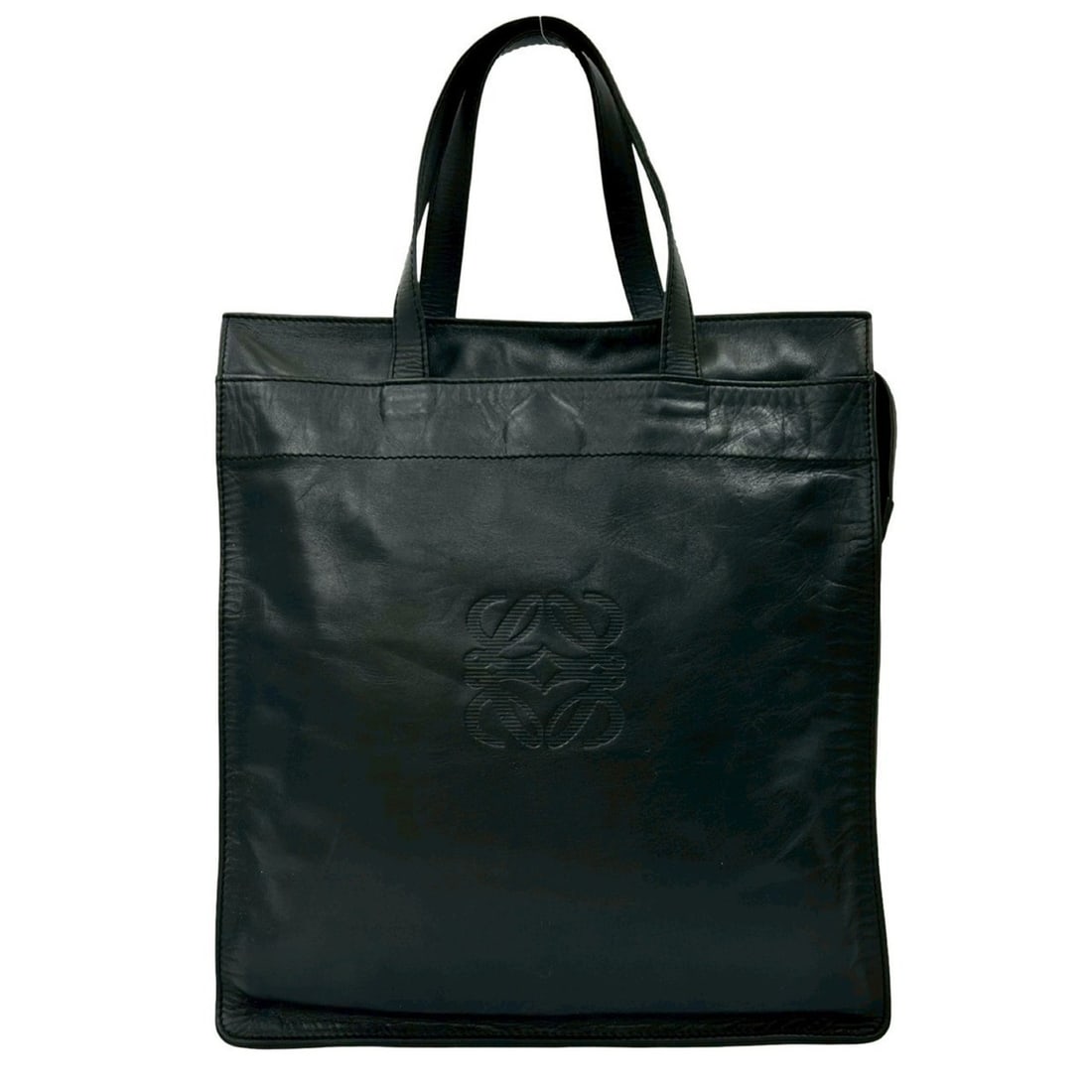 LOEWE Anagram Leather Handbag, Tote Bag, Business Black 20720: --- Catalog ---Category: SizeSize (HxWxD): 31cm x 28.5cm x 11.5cm / 12.2'' x 11.22'' x 4.52''Category: DesignType: Handbag, Tote bagColor: BlackGender: WomenMaterial: Leather Category: GeneralBrand: L