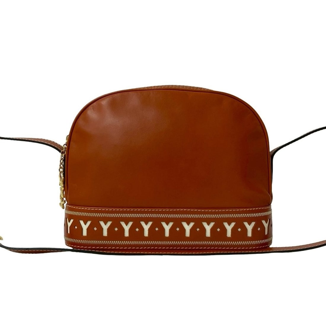 YVES SAINT LAURENT YSL Logo Cutout Leather Shoulder Bag Orange Brown 50343: --- Catalog ---Category: SizeSize (HxWxD): 19cm x 25cm x 8cm / 7.48'' x 9.84'' x 3.14''Category: DesignType: Shoulder bagColor: BrownGender: WomenMaterial: Leather Category: GeneralBrand: Yves Saint L