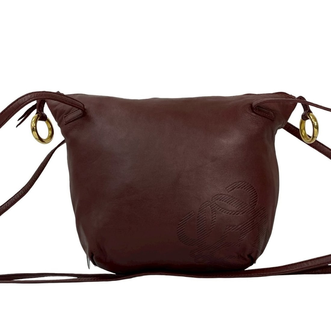 LOEWE Anagram Logo Nappa Leather Mini Shoulder Bag/Pochette/Sacoche in Bordeaux 47563 (1 of 10)