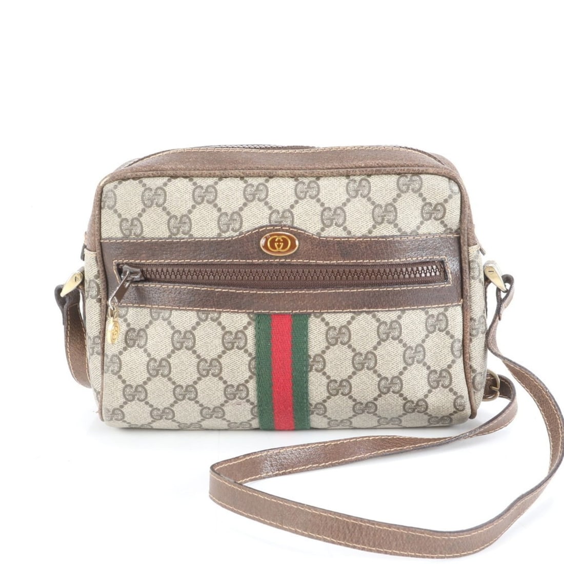 Gucci Old GG Supreme Sherry Line Leather Shoulder Bag for Women: --- Catalog ---Category: SizeSize (HxWxD): 16cm x 22cm x 6cm / 6.29'' x 8.66'' x 2.36''Category: DesignType: Shoulder bagColor: BrownGender: WomenMaterial: Leather , Coated canvas Category: GeneralBra