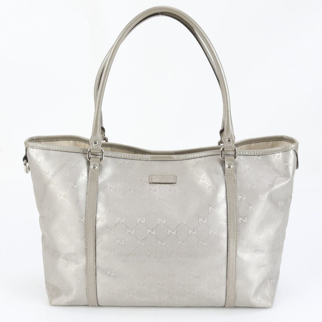 Gucci GG Imprime 197953 Leather Tote Bag Shoulder Handbag Women's: --- Catalog ---Category: SizeSize (HxWxD): 26cm x 34cm x 15cm / 10.23'' x 13.38'' x 5.9''Category: DesignType: Shoulder bag, Tote bagColor: SilverGender: WomenMaterial: Leather , Coated canvas Categor