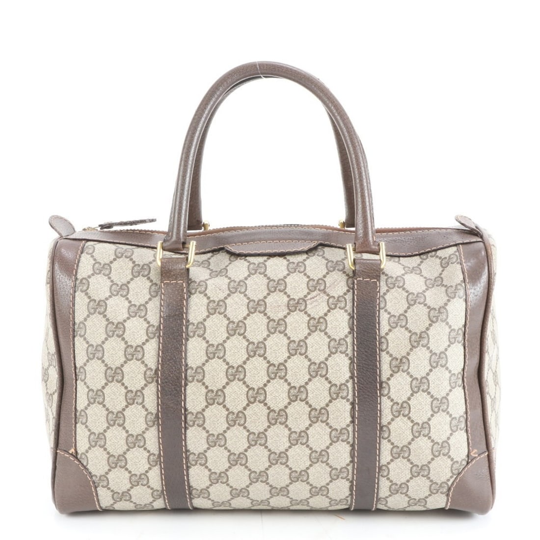 Gucci Old GG Supreme Leather Handbag Mini Boston Tote Bag Brown Women's: --- Catalog ---Category: SizeSize (HxWxD): 21cm x 34cm x 16cm / 8.26'' x 13.38'' x 6.29''Category: DesignType: Handbag, Tote bagColor: BrownGender: WomenMaterial: Leather , Coated canvas Category: Gen