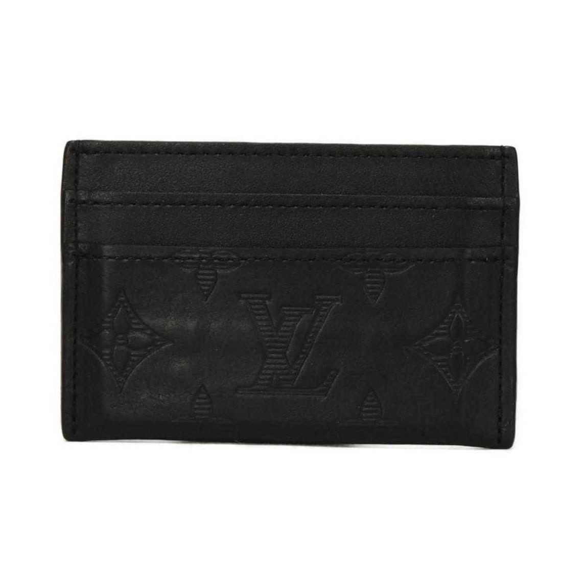 Louis Vuitton Porte Carte Double Card Case, LV Flower Pass Case/Business Holder, Monogram Shadow: --- Catalog ---Category: DesignType: Card caseColor: Black, Monogram, NoirGender: MenMaterial: Monogram Shadow , Leather Category: GeneralMPN: M81415Brand: Louis VuittonCategory: Physical PropertiesSi
