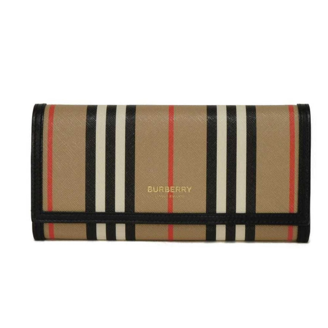 Burberry Icon Stripe Continental Wallet, Nova Check Embossed with Foil, Beige, 8026001,: --- Catalog ---Category: SizeSize (HxWxD): 9.5cm x 19cm x 2.5cm / 3.74'' x 7.48'' x 0.98''Category: DesignType: Long wallet (bi-fold)Color: BeigeGender: Men,WomenMaterial: Canvas Category: GeneralMPN: