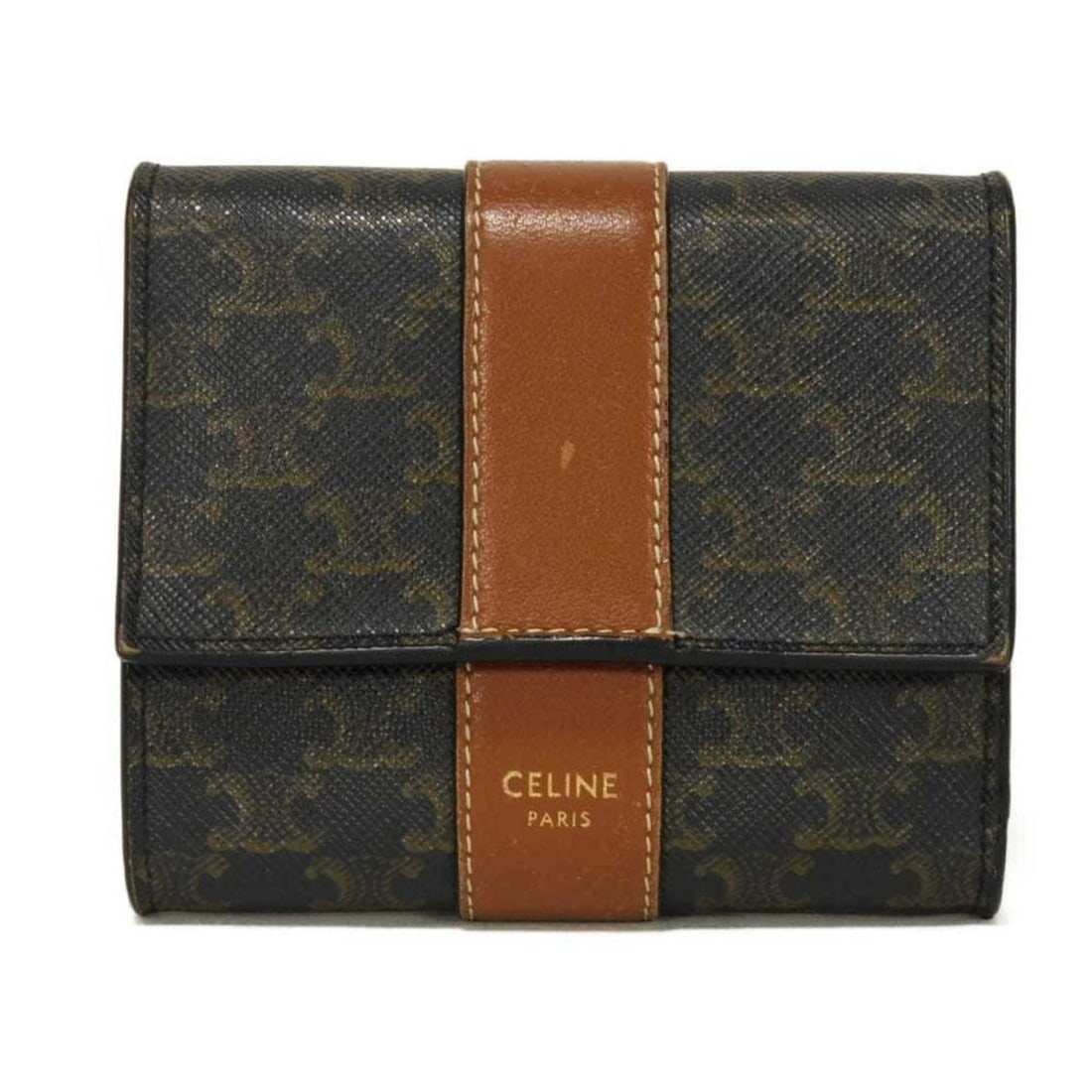 Celine Small Trifold Wallet, New Foil Stamping, Black, Brown, and Triomphe Tan, 10D572BZ9.04LU,: --- Catalog ---Category: SizeSize (HxWxD): 9cm x 10.3cm x 3cm / 3.54'' x 4.05'' x 1.18''Category: DesignType: Wallet (tri-fold)Color: Black, BrownGender: Men,WomenMaterial: Coated canvas , Leather Lea